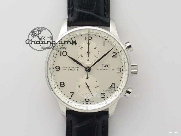 MIROTIME 0505 Portuguese Real PR Real Annual Calendar IW503502 ZF 1:1 Best Edition Black Dial Steel Markers on Black Leather Strap A StreetReady 7134